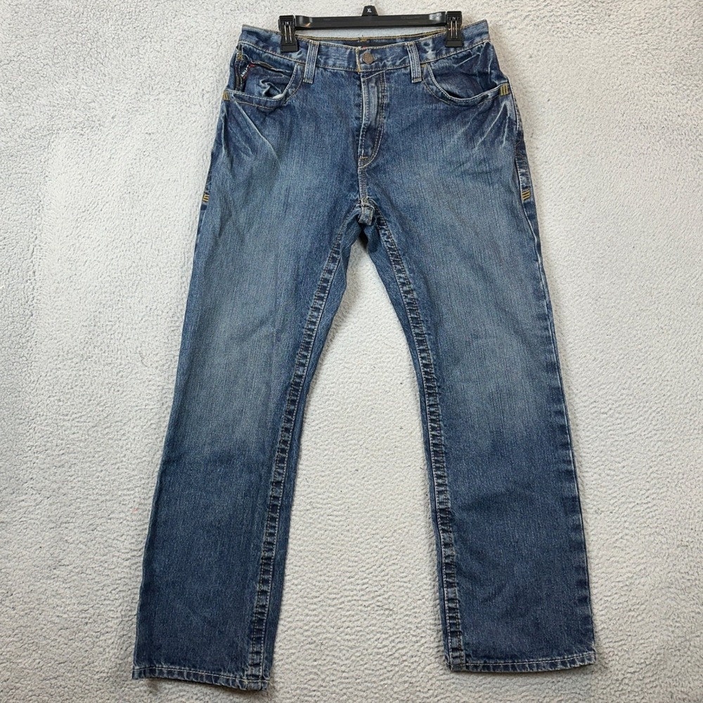 Ariat FR Jeans Men 33X32 M5 Straight Straight Leg Blue Flame Resistant Denim EUC